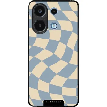 Lesklý kryt Mobiwear Glossy - Xiaomi Redmi Note 13 4G - GA59G Modrá a béžová šachovnice (Prémiové lesklé pouzdro, obal, kryt Mobiwear Glossy na mobil Xiaomi Redmi Note 13 4G - GA59G Modrá a béžová šachovnice, materiál Plast + TPU silikon - krytí po všech)