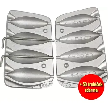 Forma na odlévání FORMA NA OLŮVKA KAPKA 120-200G+TRUBIČKY 3MM GRÁTIS 50KS (Forma na olovo F-122)