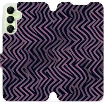 Pouzdro na mobilní telefon Flipové pouzdro Mobiwear - Samsung Galaxy A05s - VA55S Fialové klikyháky (Knížkové flip pouzdro, obal, kryt na mobil Samsung Galaxy A05s - VA55S Fialové klikyháky, materiál Umělá kůže + TPU - ochrana 360°, stojánek, silikonová vanička, magnetické zavírání