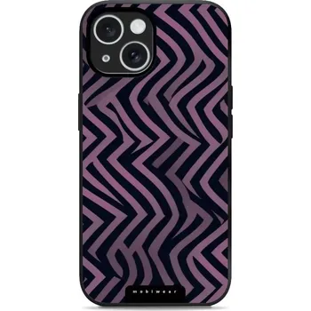 Pouzdro na mobilní telefon Lesklý kryt Mobiwear Glossy - Apple iPhone 15 - GA55G Fialové klikyháky (Prémiové lesklé pouzdro, obal, kryt Mobiwear Glossy na mobil Apple iPhone 15 - GA55G Fialové klikyháky, materiál Plast + TPU silikon - krytí po všech stranách, neošoupatelný potisk,)