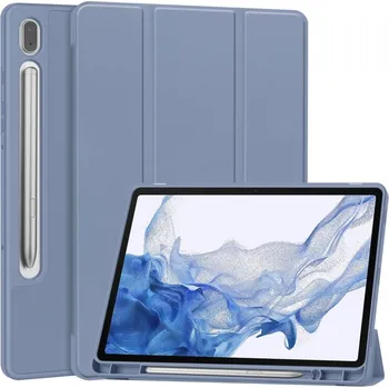 Pouzdro na tablet VSECHNONAMOBIL 62823 LEATHER Zaklápěcí obal pro Samsung Galaxy Tab S9 šedo-modrý