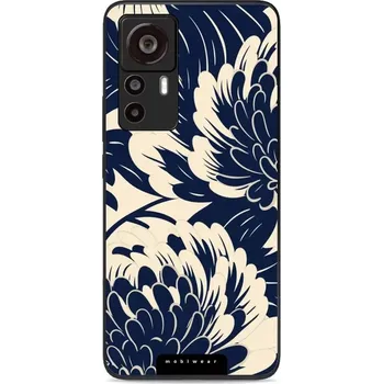 Lesklý kryt Mobiwear Glossy - Xiaomi 12T / 12T Pro - GA40G Modré a béžové květy (Prémiové lesklé pouzdro, obal, kryt Mobiwear Glossy na mobil Xiaomi 12T / 12T Pro - GA40G Modré a béžové květy, materiál Plast + TPU silikon - krytí po všech stranách,)