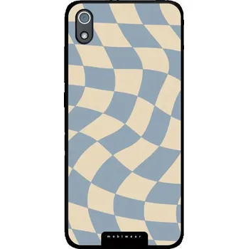 Telefonní příslušenství Lesklý kryt Mobiwear Glossy - Xiaomi Redmi 7A - GA59G Modrá a béžová šachovnice (Prémiové lesklé pouzdro, obal, kryt Mobiwear Glossy na mobil Xiaomi Redmi 7A - GA59G Modrá a béžová šachovnice, materiál Plast + TPU silikon - krytí po všech stranách,)