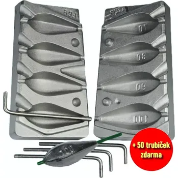 Forma na odlévání FORMA NA OLOVO 70,80,90,100g+TRUBIČKY 3MM GRÁTIS 50KS (Forma na olovo F-69)