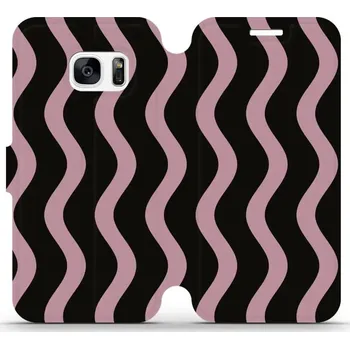 Pouzdro na mobilní telefon Flipové pouzdro Mobiwear - Samsung Galaxy S7 - VA54S Fialové vlnky (Knížkové flip pouzdro, obal, kryt na mobil Samsung Galaxy S7 - VA54S Fialové vlnky, materiál Umělá kůže + TPU - ochrana 360°, stojánek, silikonová vanička, magnetické zavírání)