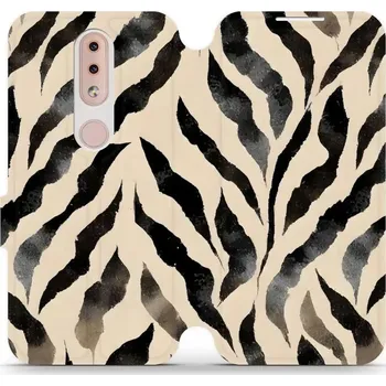 Pouzdro na mobilní telefon Flipové pouzdro Mobiwear - Nokia 4.2 - VA53S Zebří (Knížkové flip pouzdro, obal, kryt na mobil Nokia 4.2 - VA53S Zebří, materiál Umělá kůže + TPU - ochrana 360°, stojánek, silikonová vanička, magnetické zavírání)