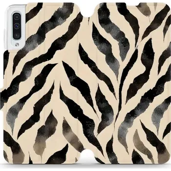 Pouzdro na mobilní telefon Flipové pouzdro Mobiwear - Samsung Galaxy A50 - VA53S Zebří (Knížkové flip pouzdro, obal, kryt na mobil Samsung Galaxy A50 - VA53S Zebří, materiál Umělá kůže + TPU - ochrana 360°, stojánek, silikonová vanička, magnetické zavírání)