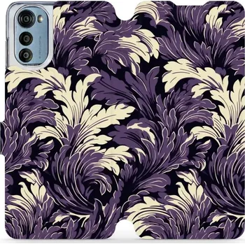 Pouzdro na mobilní telefon Flipové pouzdro Mobiwear - Motorola Moto E32 / E32s - VA46S Fialové rostliny (Knížkové flip pouzdro, obal, kryt na mobil Motorola Moto E32 / E32s - VA46S Fialové rostliny, materiál Umělá kůže + TPU - ochrana 360°, stojánek, silikonová vanička, magnetické)