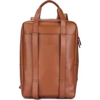 Pánská aktovka Jaipurleathers městský kožený batoh a aktovka James 2 v 1, karamel 14 l