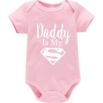 Superman Bavlněné kojenecké body s vtipným potiskem "Daddy is my Superman" (vel. 0-24 měs.) Barva: růžová + bílý potisk, Velikost: 18-24 měsíců