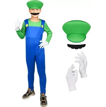 Karnevalový kostým Dětský kostým Super Mario Zelená L