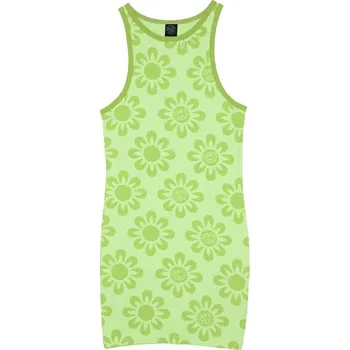 Dámské šaty SANTA CRUZ šaty - Strip Racer Dress Green Flowers (GREEN FLOWERS)