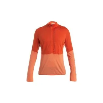 Icebreaker Mens Merino 200 Realfleece™ Descender LS Half Zip, Molten/Ember/Cb