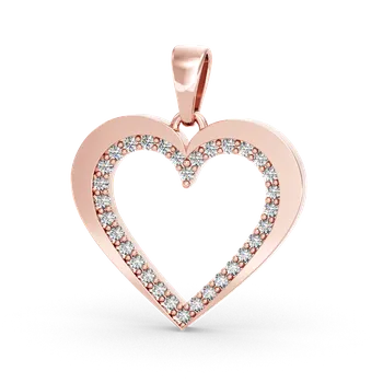 Přívěsek SOLUNA Půvabný zlatý přívěsek GLOSSY CENTER se zirkony srdce růžové zlato
