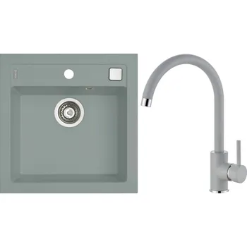 Granitový dřez Alveus Set Formic 20 Granitový dřez bez odkapu 520x510 mm+ baterie Roxa 81, béžová, SETA22306