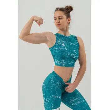 NEBBIA Crop top tílko ROUGH GIRL zelené S