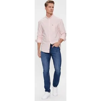 Pánské oblečení Tommy Jeans Košile Oxford DM0DM18335 Růžová Regular Fit M