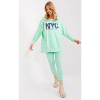 Tepláková souprava s nápisem NYC model 83032 mentolová