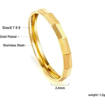 Prsten Stylový nerezový prsten ve zlaté barvě - 355G,5