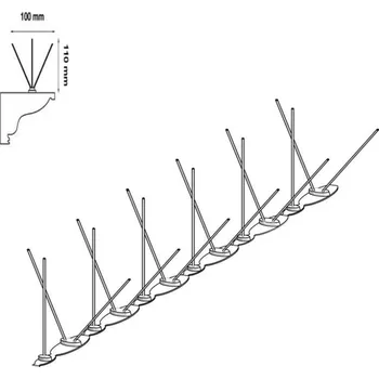 Odpuzovač zvířat ECOPIC hroty proti holubům DEPIGEONAL U2 účinná šíře do 16 cm