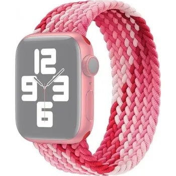 Řemínek na hodinky Nylonový řemínek s barevným copánkovým vzorem pro Apple Watch 42mm / 41mm / 40mm / 38mm - XS - růžový