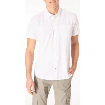 Pánská košile PIONEER PÁNSKÁ KOŠILE S KR.RUKÁVEM JEDNOBAREVNÁ - BÍLÁ XXL