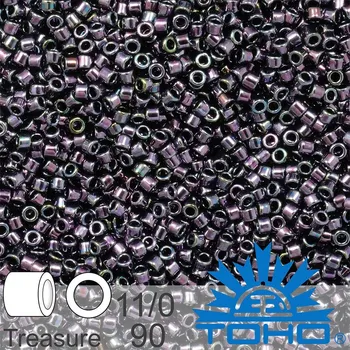 Korálek Korálky TOHO tvar TREASURE (válcové). Velikost 11/0. Barva č. 90-Metallic Gun Metal . Balení 5g.