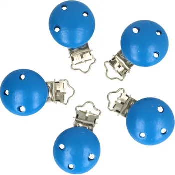 Dřevěný klip dětský modrý