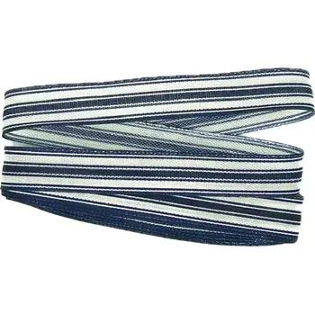 Stuha Stuha pruhovaná LINIE NAVY BLUE tmavě modrá 15mm x 2m (7,50 Kč/m) (Stuha pruhy modré, tkaná, jednostranný potisk, s vetkaným vlascem)