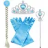 Karnevalový doplněk Sada doplňků Frozen Elsa korunka/copánek/rukavičky/žezlo modrá/stříbrná