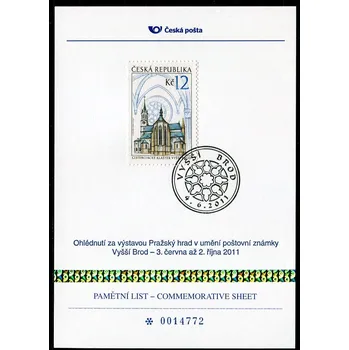 Poštovní známka Česká pošta (2011) PLZ 6 - Pamětní list - Vyšší Brod