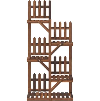 Stojan na květiny Stojan na květiny bez kol z masivního jedlového dřeva 60 x 25 x 130 cm