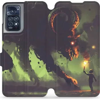 Pouzdro na mobilní telefon Flipové pouzdro Mobiwear - Xiaomi Note 12 Pro 4G - VA08P Příšera a kluk s pochodní (Knížkové flip pouzdro, obal, kryt na mobil Xiaomi Note 12 Pro 4G - VA08P Příšera a kluk s pochodní, materiál Umělá kůže + TPU - ochrana 360°, stojánek, silikonová vanička,