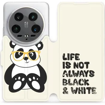 Pouzdro na mobilní telefon Flipové pouzdro Mobiwear - Xiaomi 14 Ultra 5G - M041S Panda - life is not (Knížkové flip pouzdro, obal, kryt na mobil Xiaomi 14 Ultra 5G - M041S Panda - life is not, materiál Umělá kůže + TPU - ochrana 360°, stojánek, silikonová vanička, magnetické zavírá