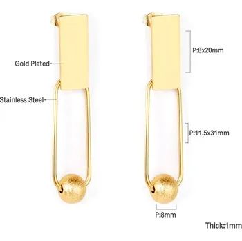 Náušnice Visací náušnice z nerezové oceli - 478G