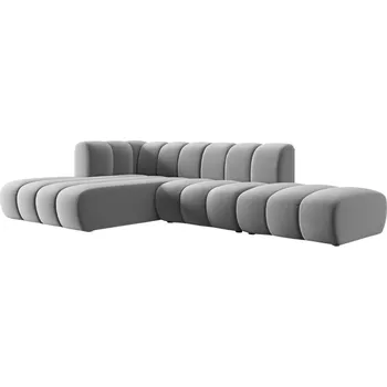 Pohovka Micadoni Sametová rohová pohovka Lupine 294 cm, levá