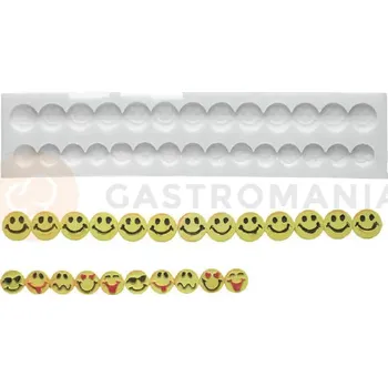 Kuchyňská sůl Silikonová forma na cukrovou hmotu ve tvaru smajlíků - SLK257, 182x15 mm | SILIKOMART, SugarFlex