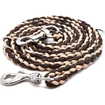 Vodítko pro psa Cordell Dog Zone | Cordell paracord vodítko vycházkové přepínací nerez pro psy - 200cm - Barva Hnědá