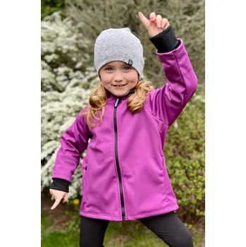 Kojenecká bunda fialový softshellový kabátek v novém střihu