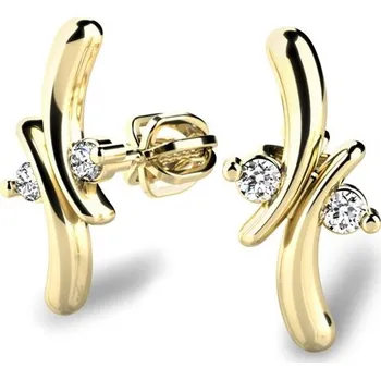 Náušnice Dámské náušnice žluté zlato 585/1000 se zirkony 10851-NS-ZL-ZIR