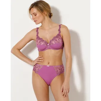 Podprsenka Polovyztužená podprsenka Rima zn. Confidence Lingerie z mikrovlákna a vyšívaného tylu, s kosticemi purpurová 80A