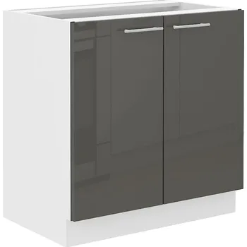 Kuchyňská skříňka LEMPERT Dolní skříňka LARY 2 (80 cm) - šedý lesk