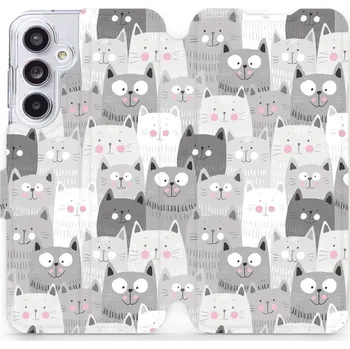 Pouzdro na mobilní telefon Flipové pouzdro Mobiwear - Samsung Galaxy A55 5G - M099P Kočičky (Knížkové flip pouzdro, obal, kryt na mobil Samsung Galaxy A55 5G - M099P Kočičky, materiál Umělá kůže + TPU - ochrana 360°, stojánek, silikonová vanička, magnetické zavírání)