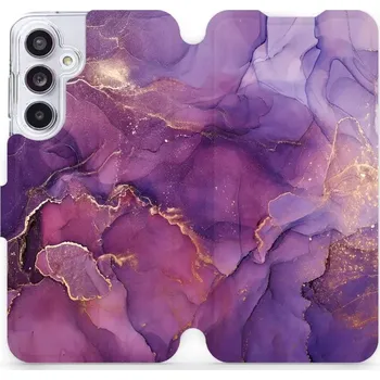 Pouzdro na mobilní telefon Flipové pouzdro Mobiwear - Samsung Galaxy A55 5G - VP20S Fialový mramor (Knížkové flip pouzdro, obal, kryt na mobil Samsung Galaxy A55 5G - VP20S Fialový mramor, materiál Umělá kůže + TPU - ochrana 360°, stojánek, silikonová vanička, magnetické zavírání)
