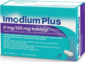 Lék na průjem Imodium Plus 2 mg/125 mg 12 tbl.