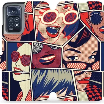 Pouzdro na mobilní telefon Flipové pouzdro Mobiwear - Xiaomi Note 12 Pro 4G - VP18P Komiks (Knížkové flip pouzdro, obal, kryt na mobil Xiaomi Note 12 Pro 4G - VP18P Komiks, materiál Umělá kůže + TPU - ochrana 360°, stojánek, silikonová vanička, magnetické zavírání)