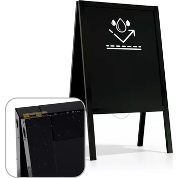 Allboards, Reklamní áčko s křídovou tabulí 100x60 cm - voděodolné černý rám,PK75WRBK