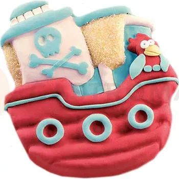 Kuchyňská sůl Forma na cukrovinky a dorty SFT335 PIRATES BOAT, pirátská loď, 24,5x23x4 cm | SILIKOMART, Celebration