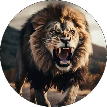 Jedlá dekorace na dort Jedlý papír rozzuřený lev 19,5cm