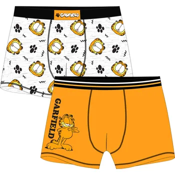 Boxerky Pánské boxerky - Garfield 5333172, oranžová / šedý melír Barva: Mix barev, Velikost: S